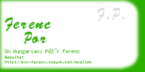 ferenc por business card